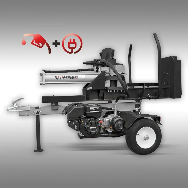 Jansen HS-22A62K Houtklover 22 Ton Met Elektromotor En Benzinemotor 1 Jansen HS-22A62K Houtklover 22 Ton Met Elektromotor En Benzinemotor