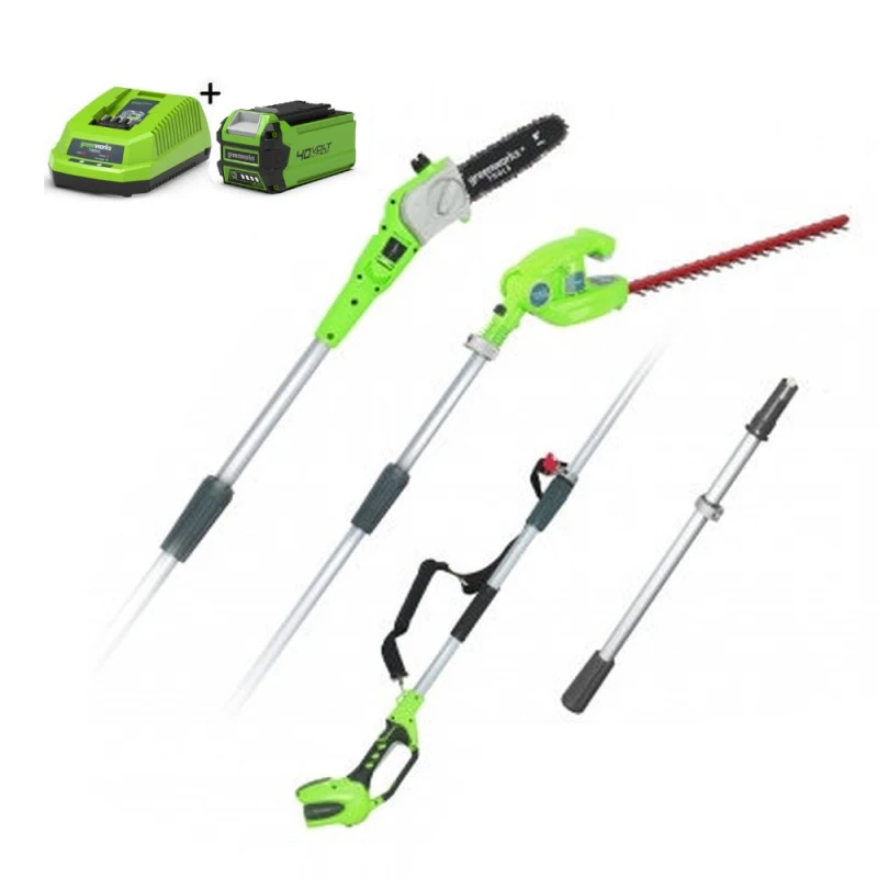 Greenworks Accu Stok- Zaag En Heggenschaar INCL. 2.0Ah Accu En Lader 1 Greenworks Accu Stok- Zaag En Heggenschaar INCL. 2.0Ah Accu En Lader